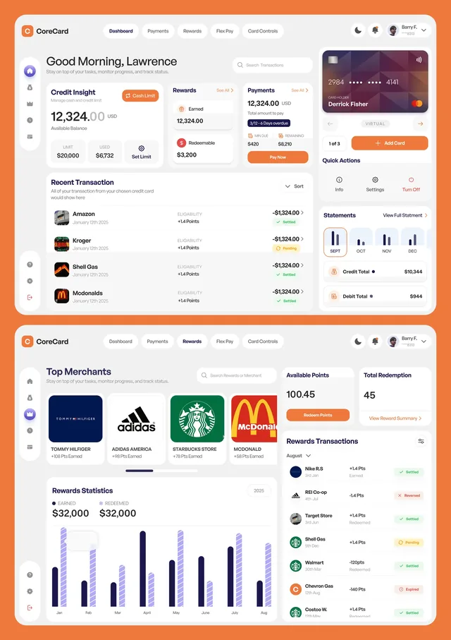 Core Card Dashboard