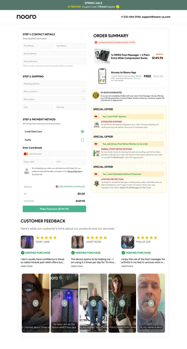 Nooro Checkout Page